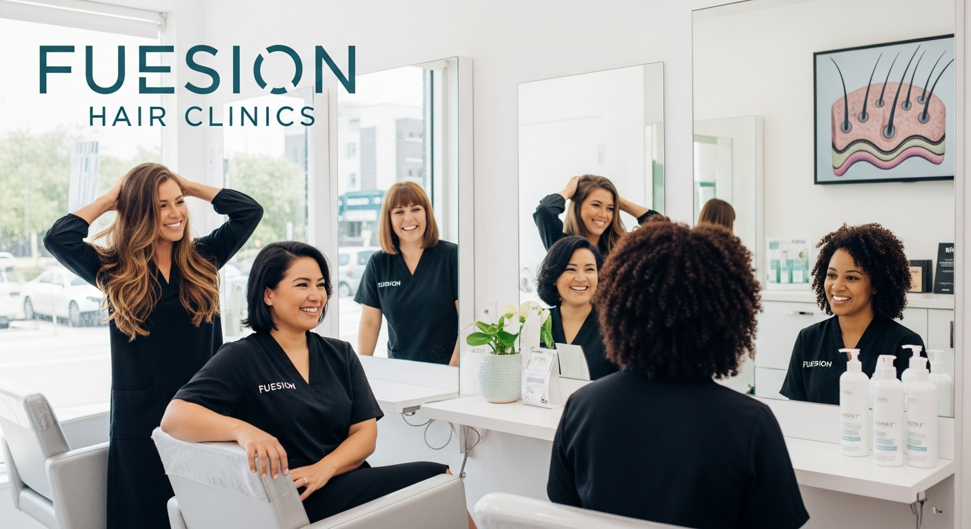 FUE HAIR TRANSPLANT WOMEN: FUESION HAIR CLINICS TRANSFORMATION GALLERY