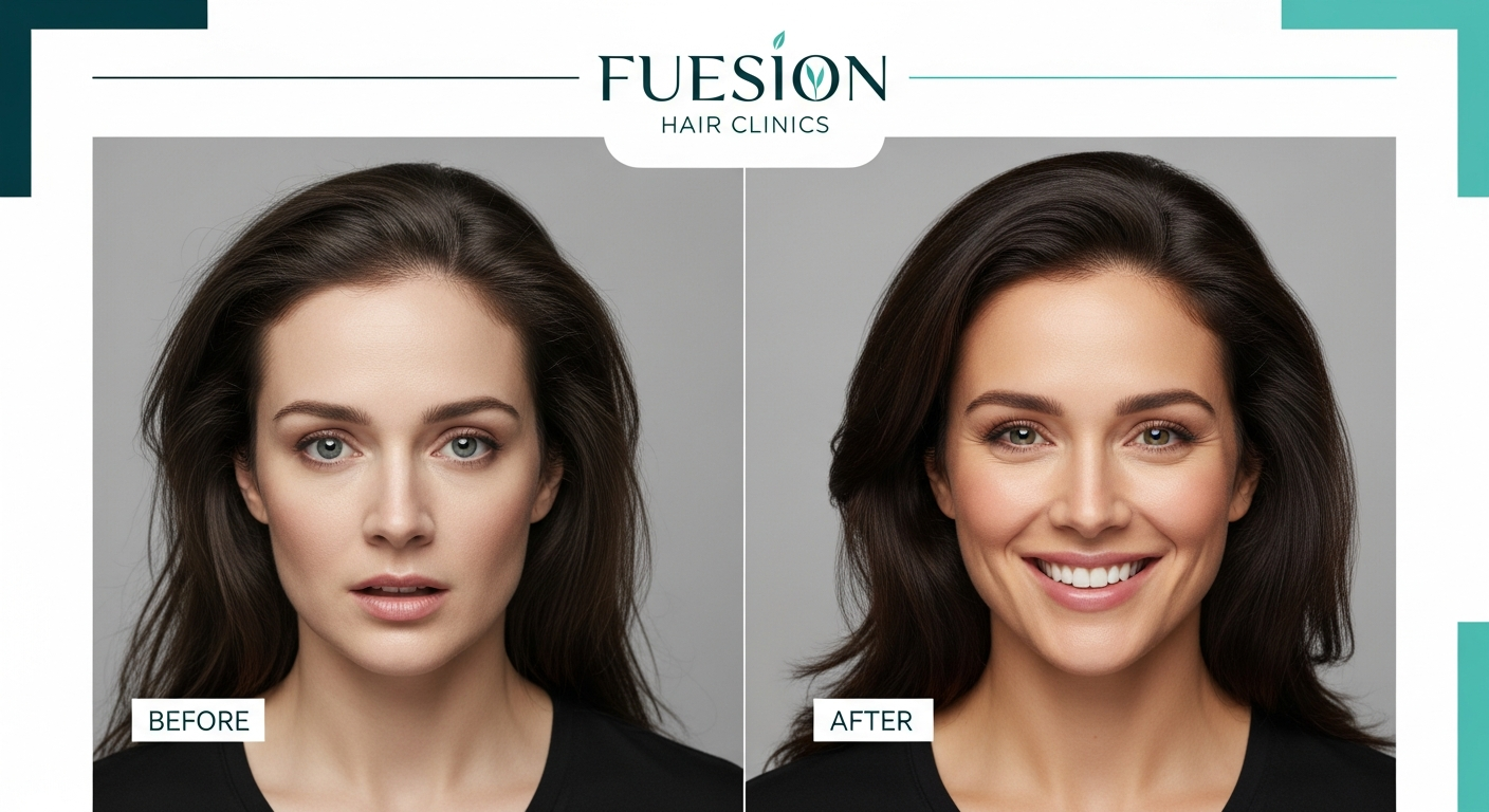 BEFORE AFTER HAIR TRANSPLANT WOMEN: FUESION HAIR CLINICS LEADS TRANSFORMATIONS