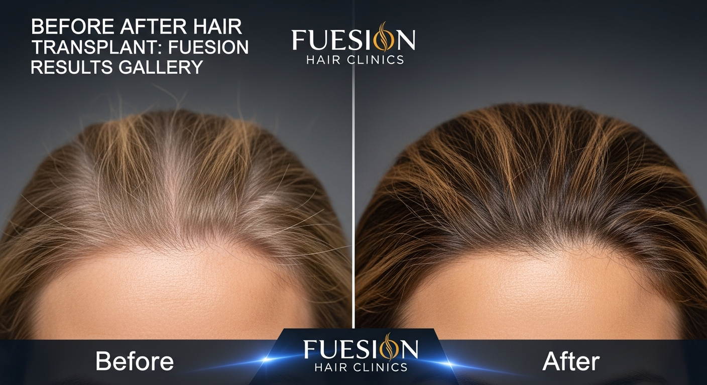 BEFORE AFTER HAIR TRANSPLANT WOMEN: FUESION HAIR CLINICS RESULTS GALLERY