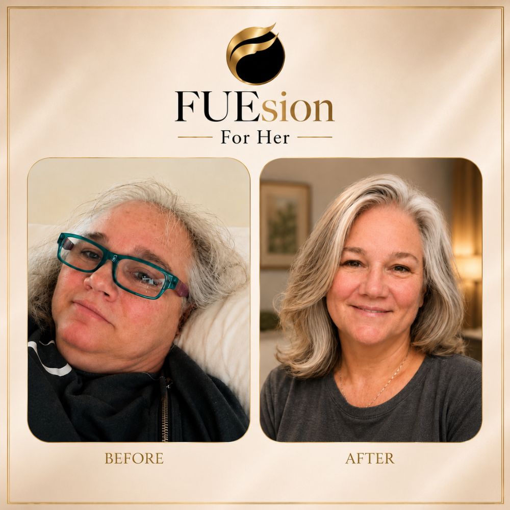 InFuze crown and part restoration result — non-surgical treatment, FUEsion Hair Clinics