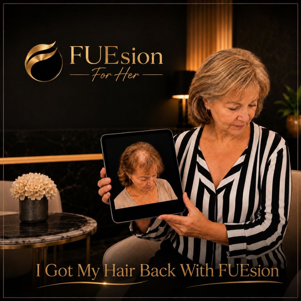 Eyebrow transplant before and after showcasing improved fullness and shape — FUEsion Hair Clinics