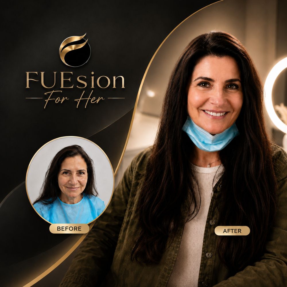 InFuze ScalpPulse non-surgical hair restoration result — FUEsion Hair Clinics