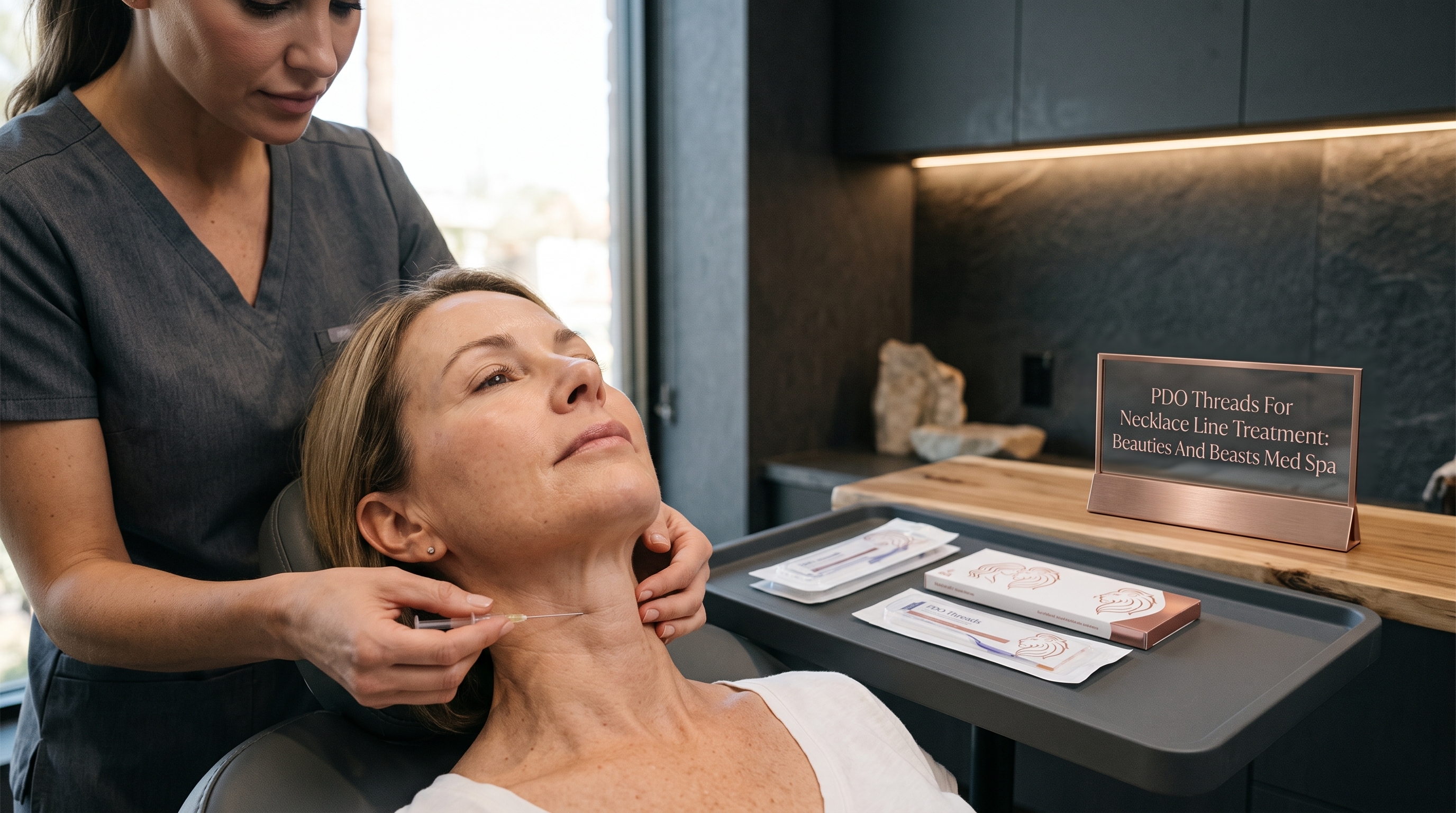 PDO THREADS FOR NECKLACE LINE TREATMENT: BEAUTIES AND BEASTS MED SPA