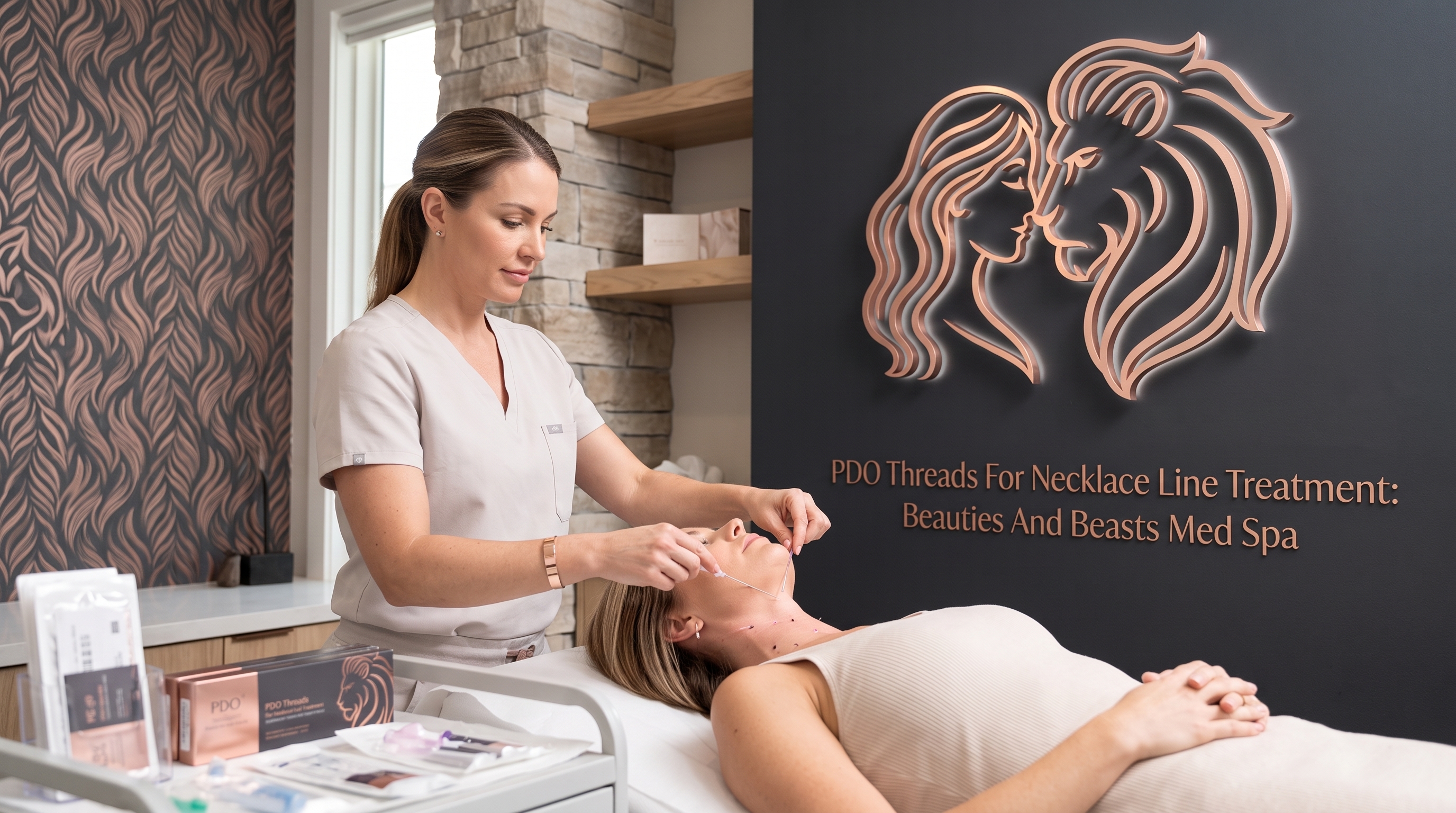 PDO THREADS FOR NECKLACE LINE TREATMENT: BEAUTIES AND BEASTS MED SPA
