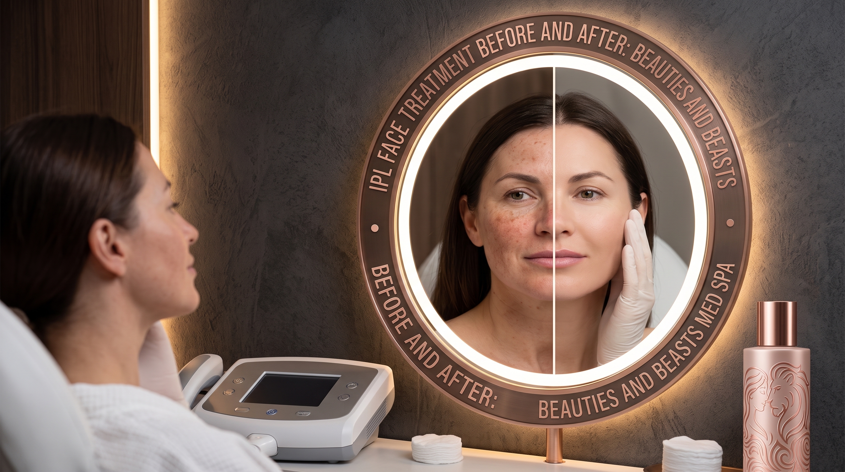 IPL FACE TREATMENT BEFORE AND AFTER: BEAUTIES AND BEASTS MED SPA DELIVERS TRANSFORMATIVE RESULTS