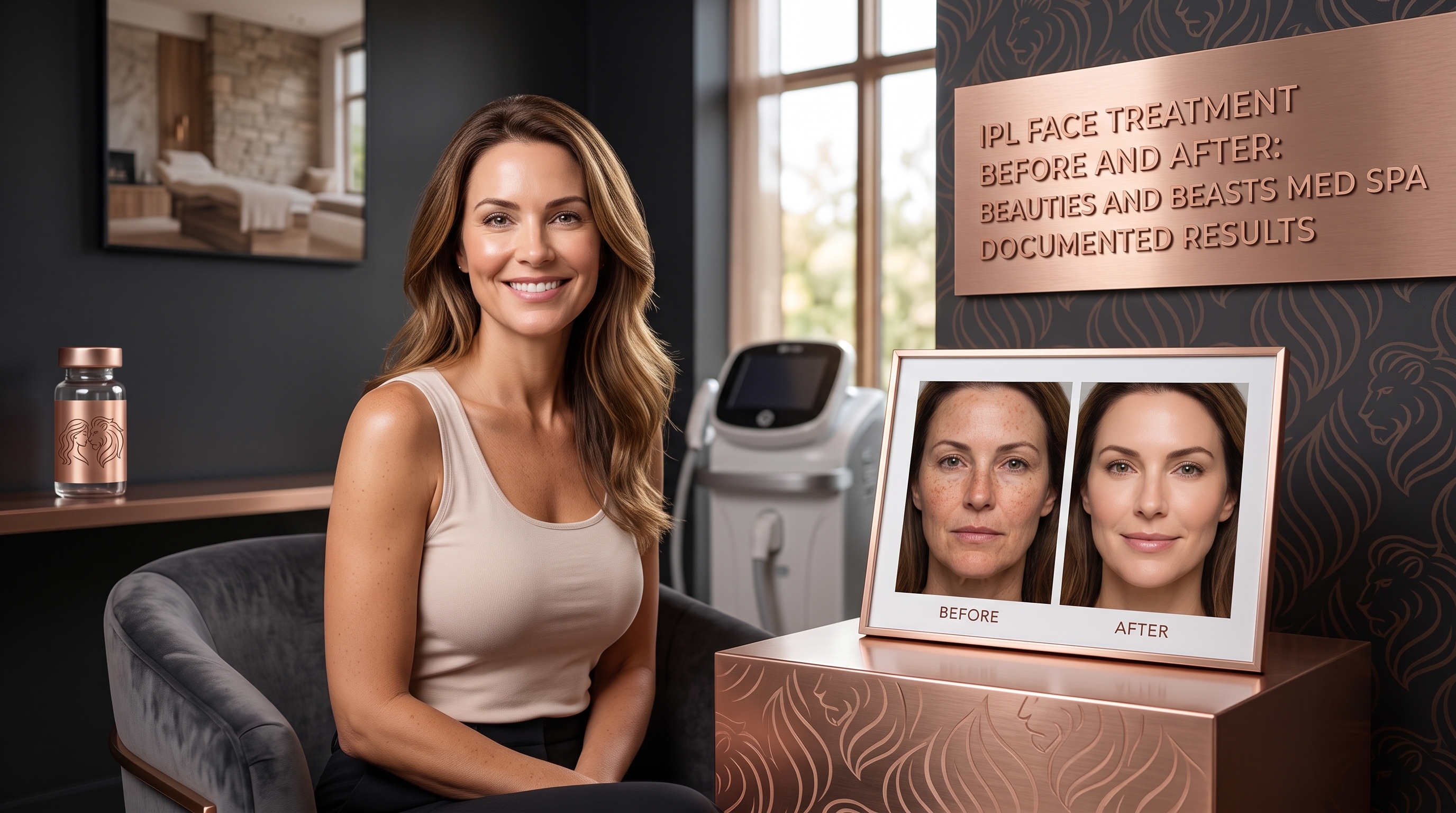 IPL FACE TREATMENT BEFORE AND AFTER: BEAUTIES AND BEASTS MED SPA DOCUMENTED RESULTS