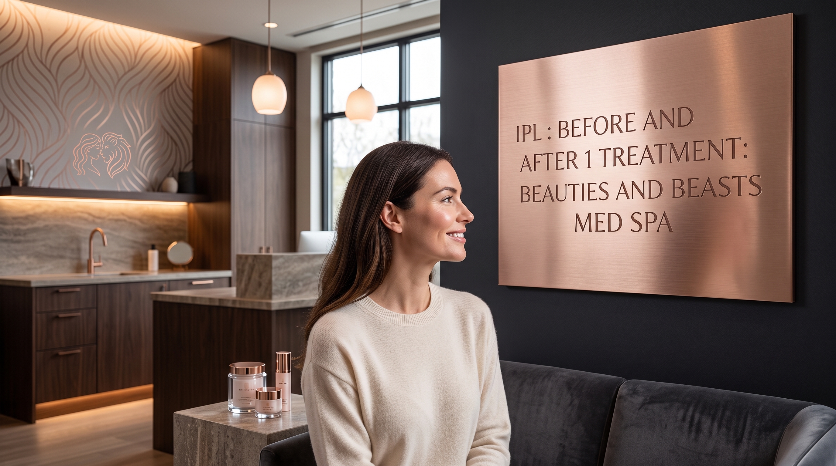 IPL : BEFORE AND AFTER 1 TREATMENT: BEAUTIES AND BEASTS MED SPA
