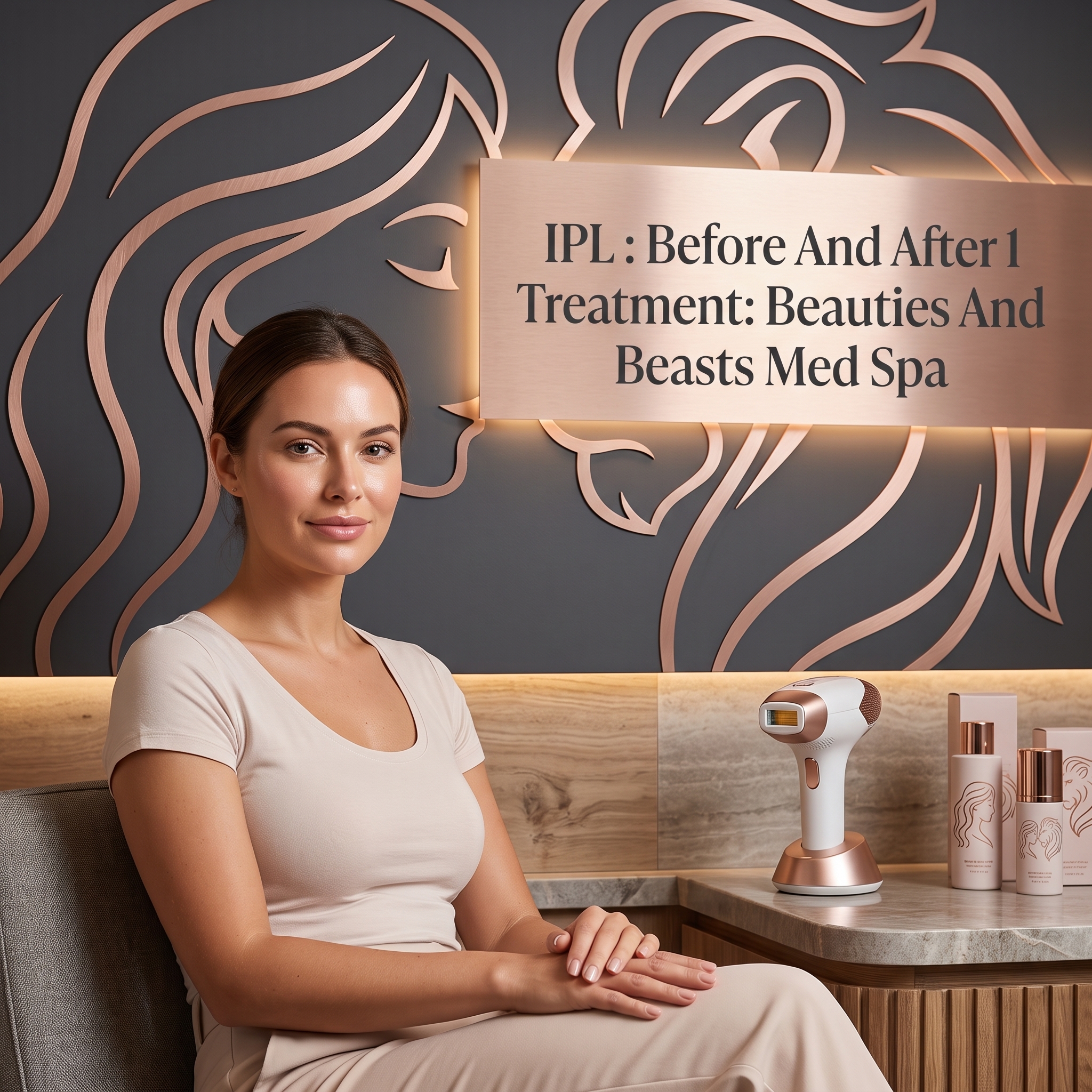 IPL : BEFORE AND AFTER 1 TREATMENT: BEAUTIES AND BEASTS MED SPA
