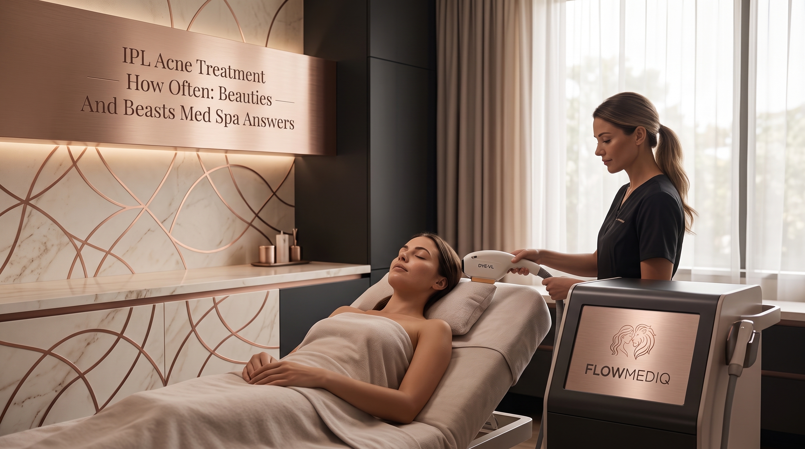 IPL ACNE TREATMENT HOW OFTEN: BEAUTIES AND BEASTS MED SPA USES DYE-VL AND FLOWMEDIQ