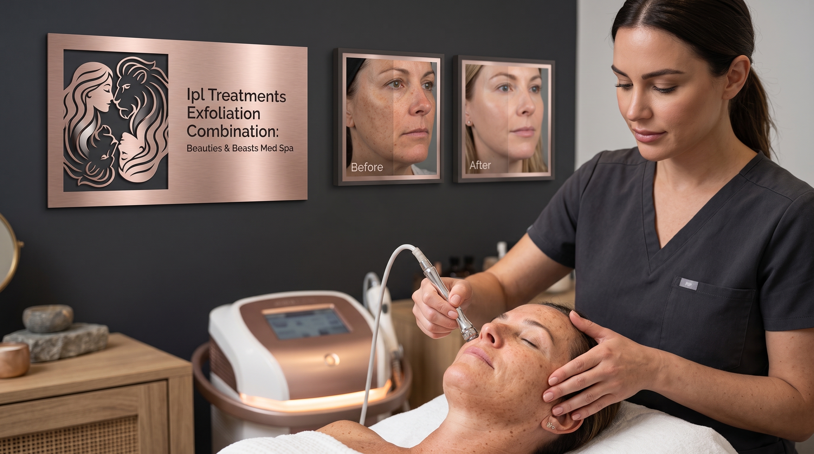 IPL TREATMENTS EXFOLIATION COMBINATION: BEAUTIES AND BEASTS MED SPA BEFORE AND AFTER