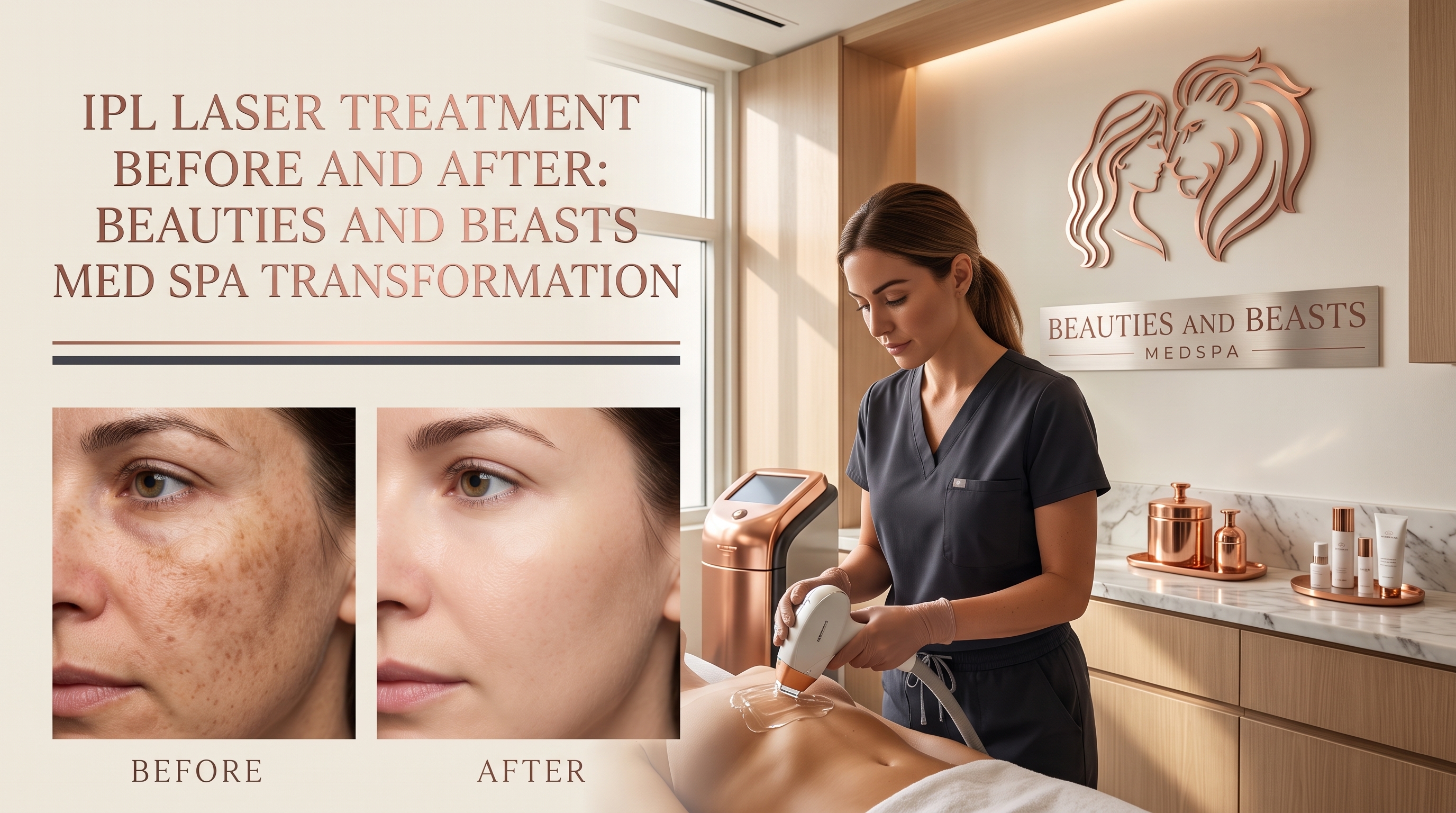 IPL LASER TREATMENT BEFORE AND AFTER: BEAUTIES AND BEASTS MED SPA SHOWS SAFE IPL PROTOCOLS