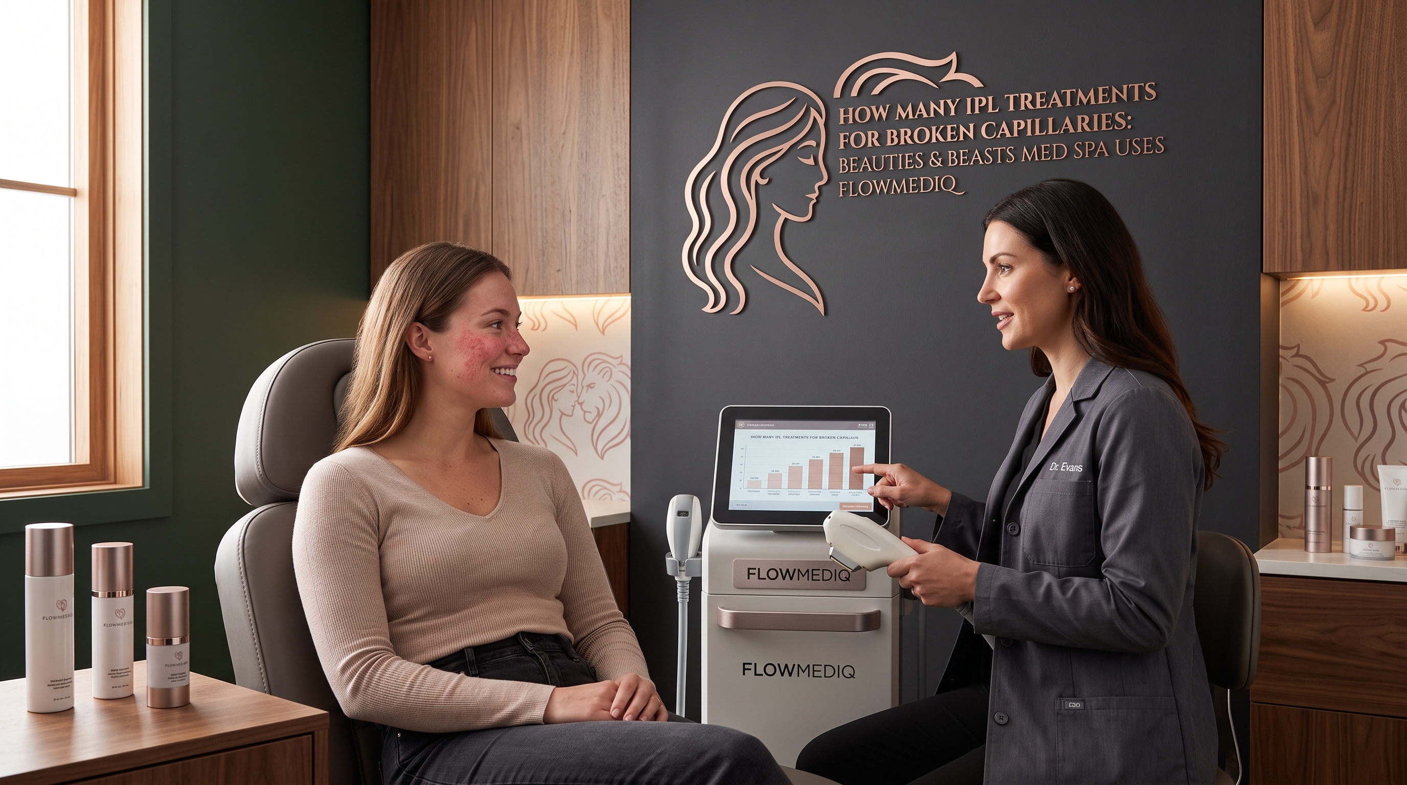 HOW MANY IPL TREATMENTS FOR BROKEN CAPILLARIES: BEAUTIES AND BEASTS MED SPA USES FLOWMEDIQ