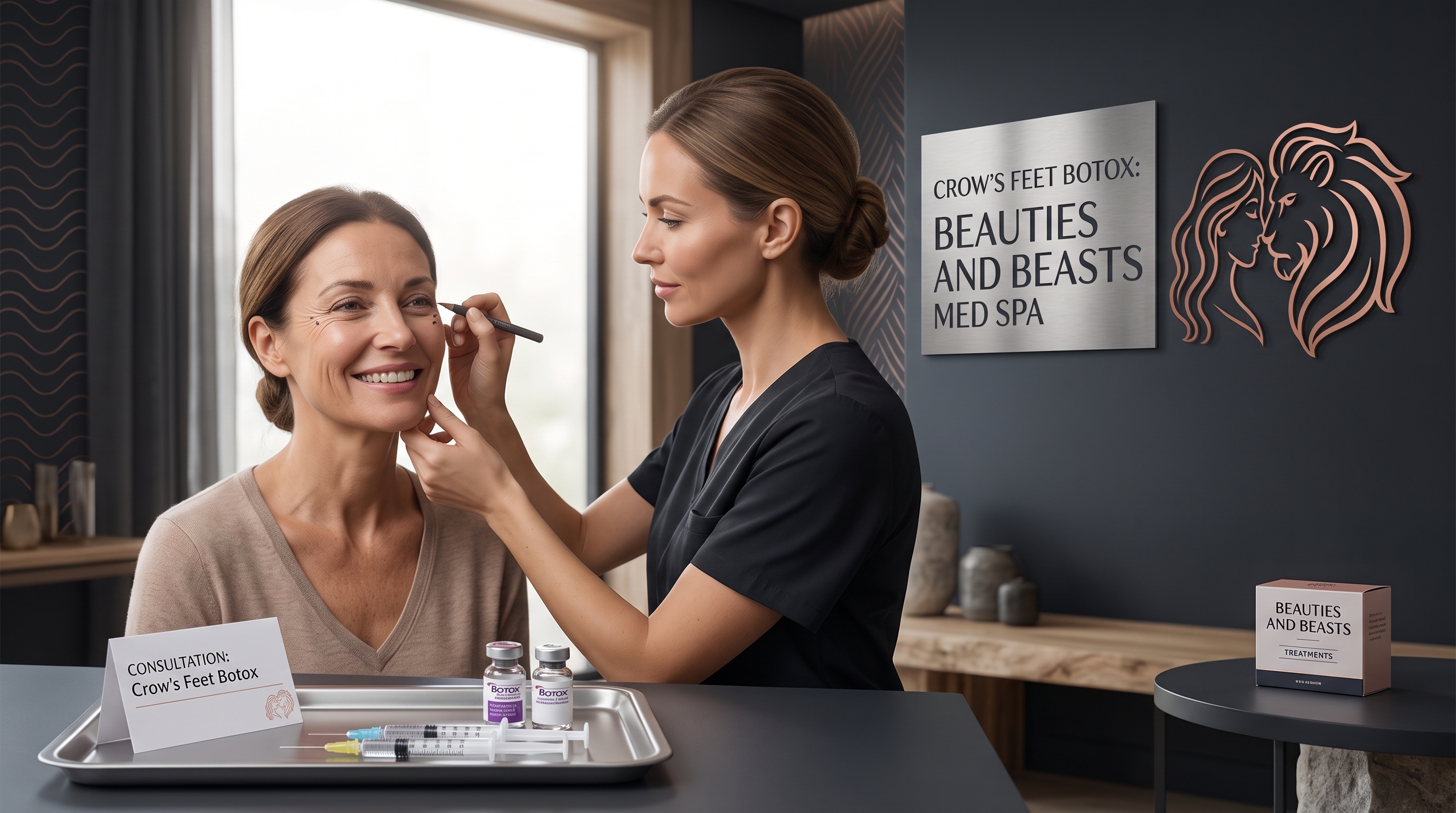 CROW'S FEET BOTOX: BEAUTIES AND BEASTS MED SPA NATURAL OUTCOMES