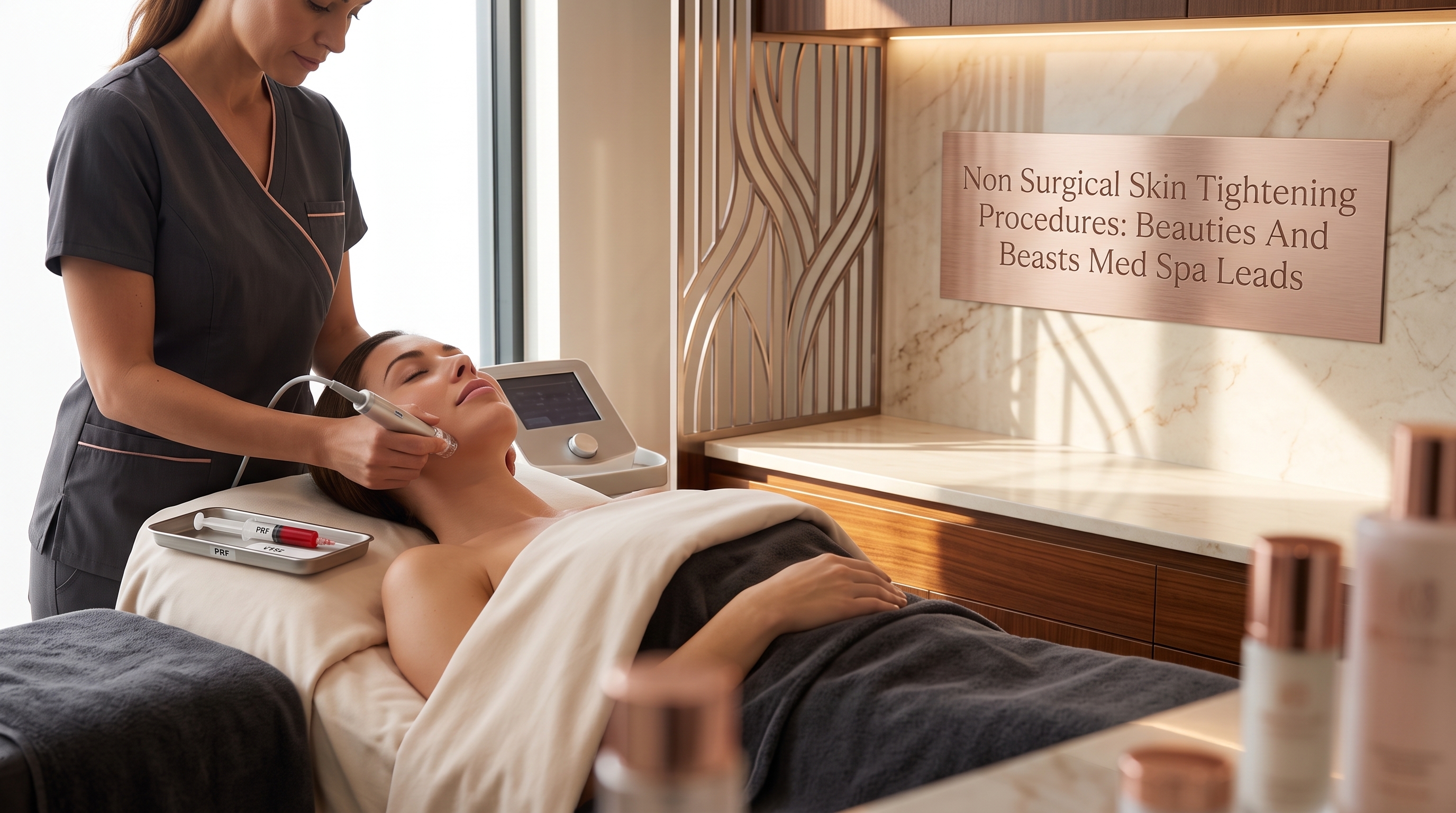 Non Surgical Skin Tightening Procedures Combining RF and PRF At Beauties and Beasts Med Spa NON SURGICAL SKIN TIGHTENING PROCEDURES: BEAUTIES AND BEASTS MED SPA COMBINES RF AND PRF