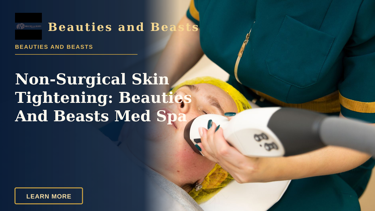 Non-Surgical Skin Tightening: Beauties And Beasts Med Spa — Close-up of a woman receiving a modern facial treatment in a beauty clinic.