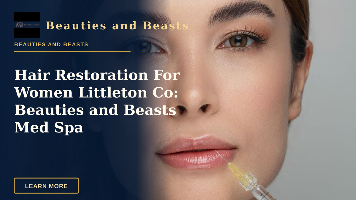 Hair Restoration For Women Littleton Co: Beauties and Beasts Med Spa — Woman receiving a cosmetic lip injection by a professional in a clinical setting.