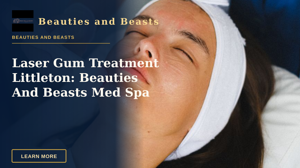 Laser Gum Treatment Littleton: Beauties And Beasts Med Spa — High angle of crop female cosmetician with modern professional tool treating face of woman during cosmetic procedure