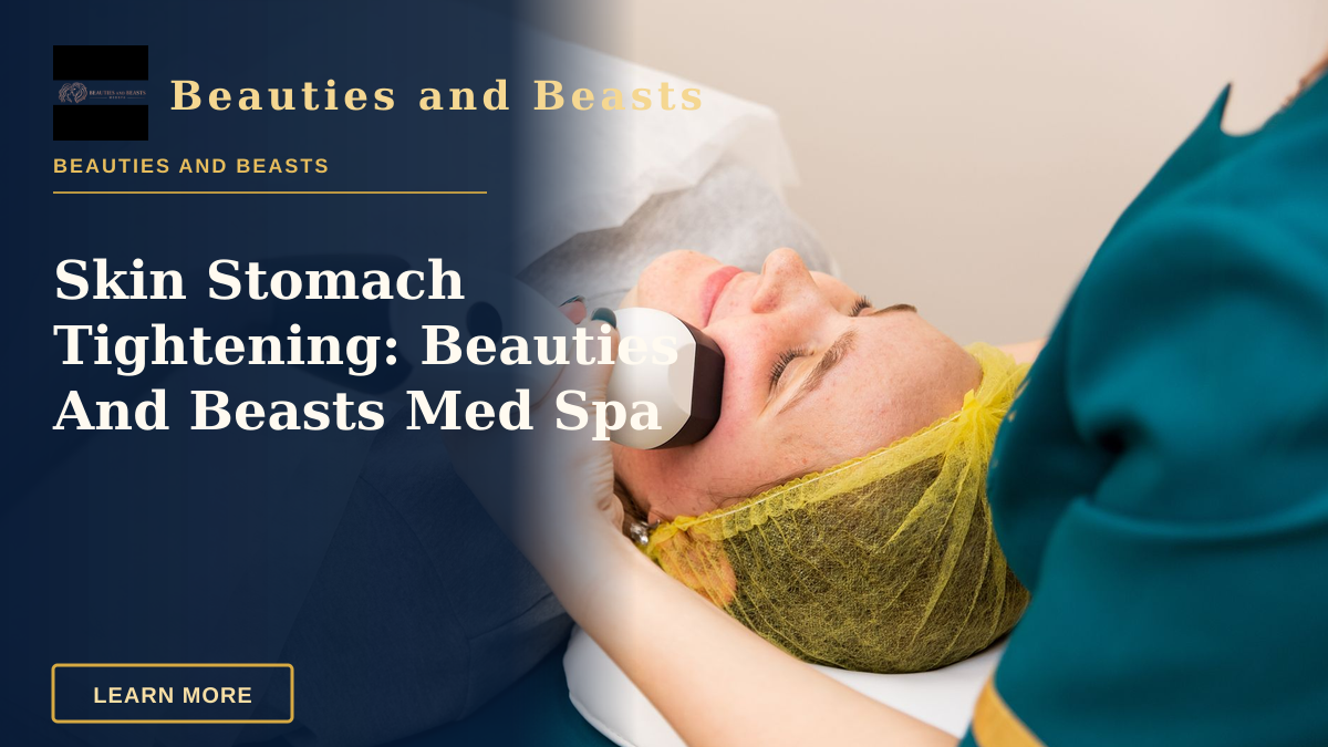 Skin Stomach Tightening: Beauties And Beasts Med Spa — A woman receiving professional facial treatment at a clinic, highlighting beauty and technology.