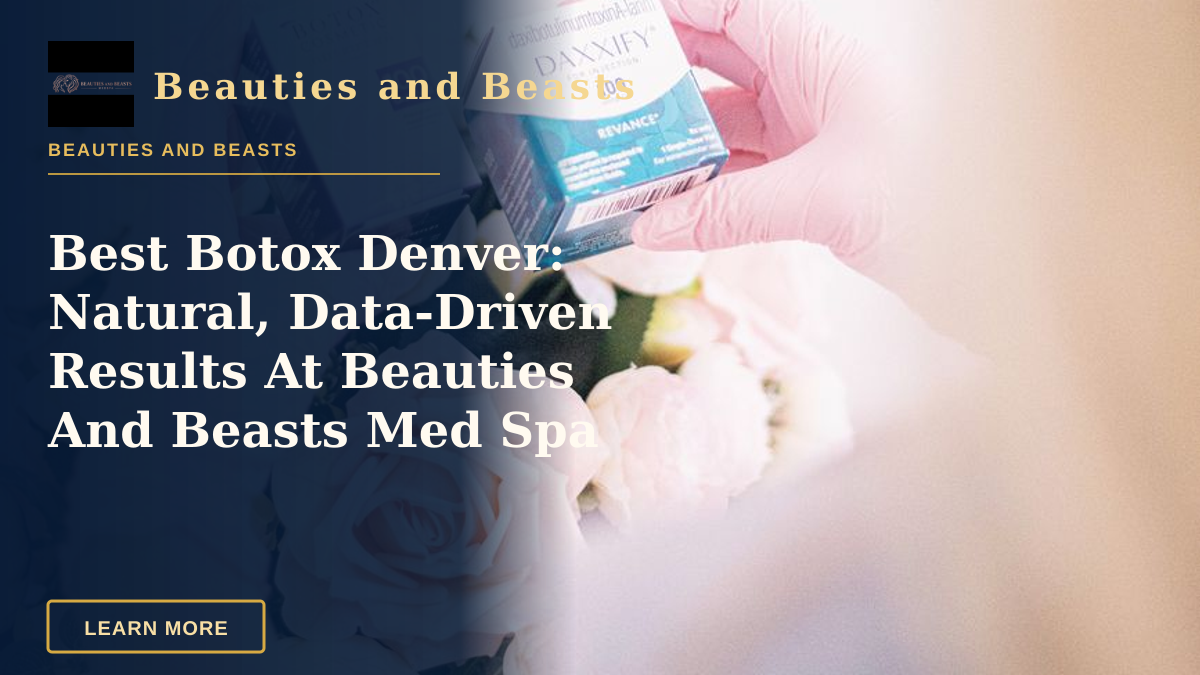 Best Botox Denver: Natural, Data‑Driven Results At Beauties And Beasts Med Spa — Hands wearing pink gloves holding dermal filler boxes over floral arrangement in a clinic.