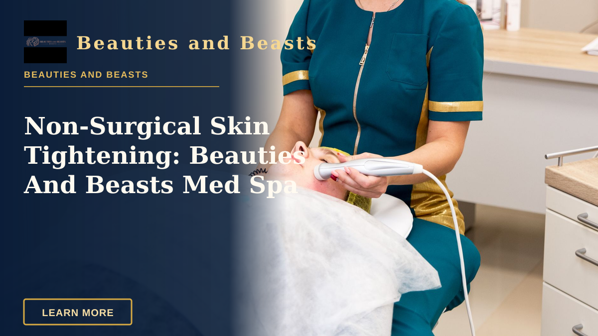 Non-Surgical Skin Tightening: Beauties And Beasts Med Spa — A healthcare professional performing a cosmetic facial treatment on a patient.