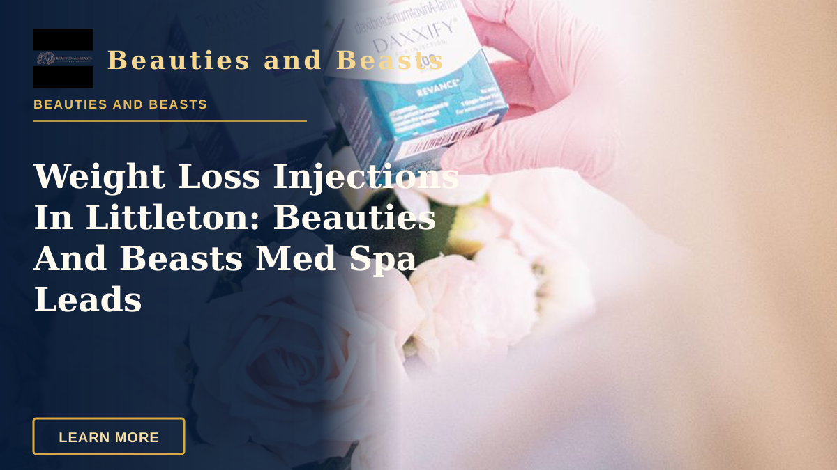 Weight Loss Injections In Littleton: Beauties And Beasts Med Spa Leads — Hands wearing pink gloves holding dermal filler boxes over floral arrangement in a clinic.