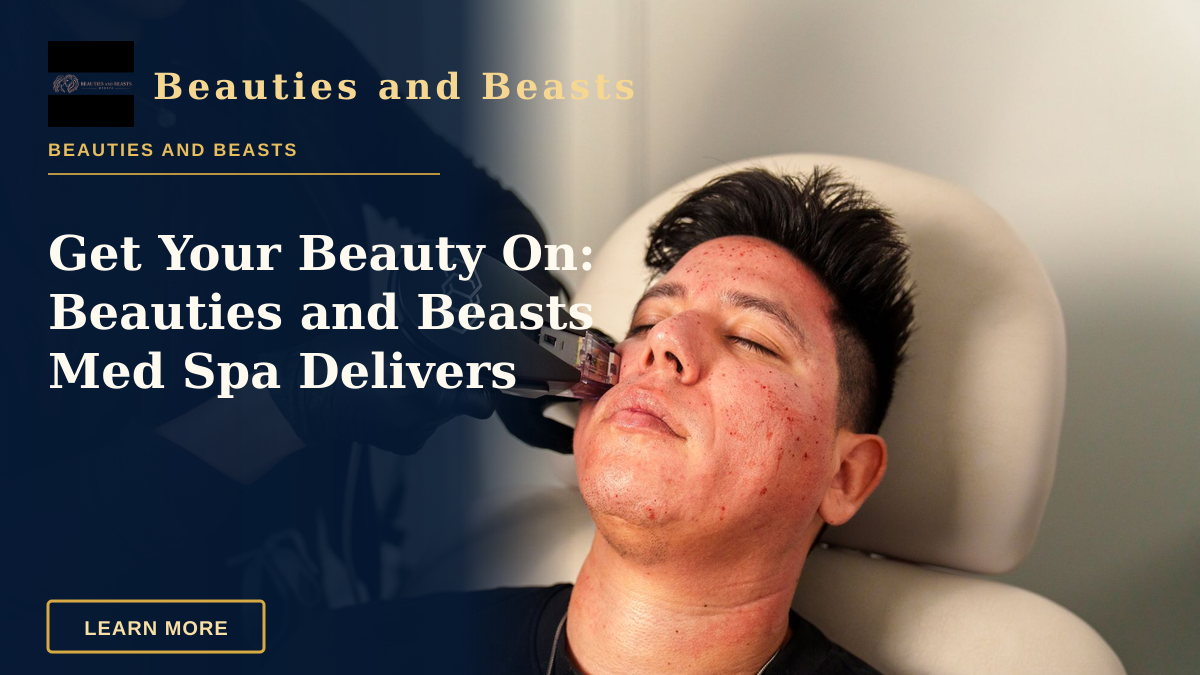 Get Your Beauty On: Beauties and Beasts Med Spa Delivers — Man receives Morpheus8 facial treatment in Santa Ana med spa for skincare rejuvenation.