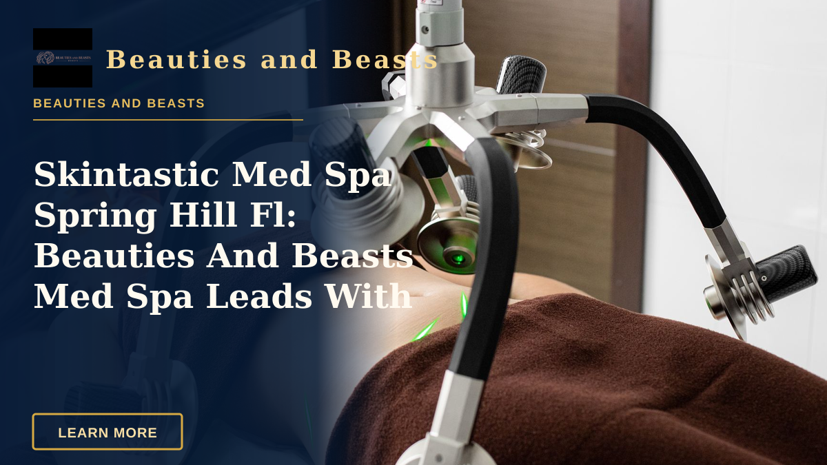 Skintastic Med Spa Spring Hill Fl: Beauties And Beasts Med Spa Leads With Data — Female client lying on table under lasers of modern weight loss machine on belly during liposuction procedure in medical clinic