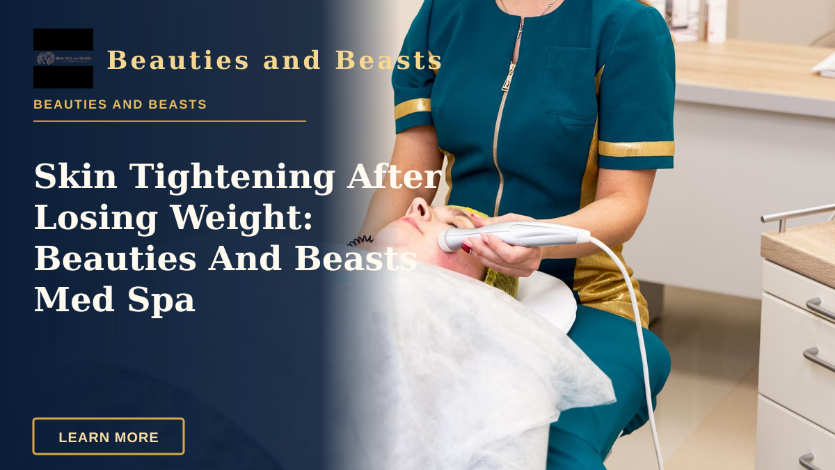 Skin Tightening After Losing Weight: Beauties And Beasts Med Spa — A healthcare professional performing a cosmetic facial treatment on a patient.