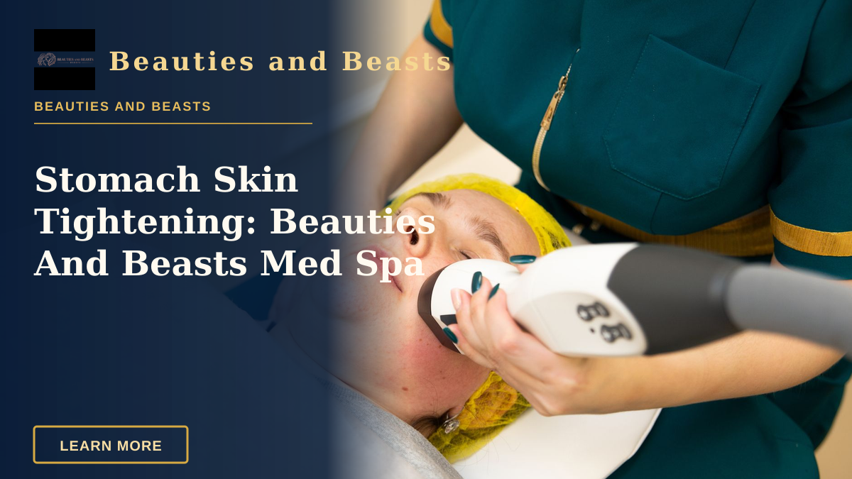 Stomach Skin Tightening: Beauties And Beasts Med Spa — Close-up of a woman receiving a modern facial treatment in a beauty clinic.