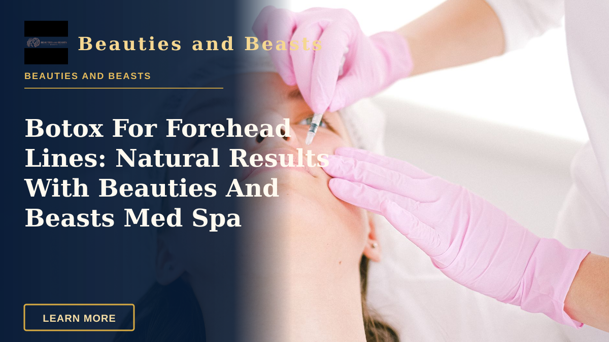 Botox For Forehead Lines: Natural Results With Beauties And Beasts Med Spa — Woman receiving a facial cosmetic injection in a professional clinic setting.