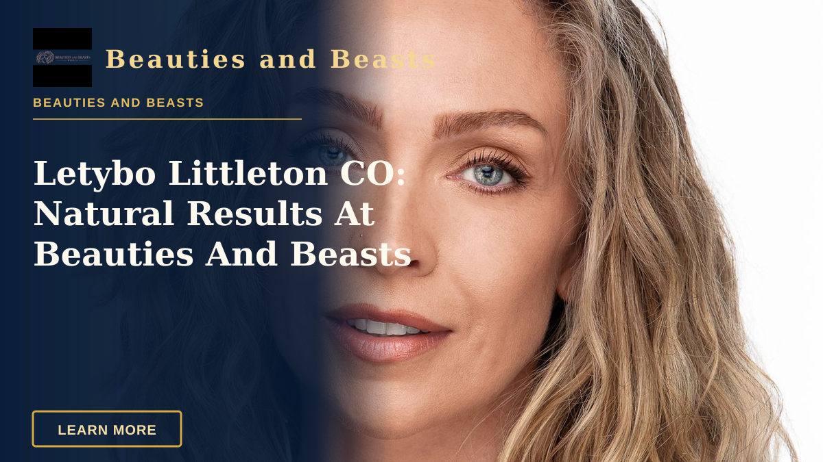 Letybo Littleton CO: Natural Results At Beauties And Beasts — Close-up professional portrait of a woman with blonde curls and blue eyes on a white background.
