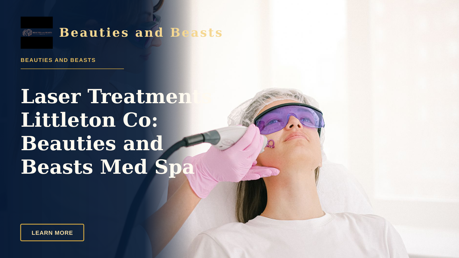Laser Treatments Littleton Co: Beauties and Beasts Med Spa — A cosmetologist performing laser treatment on a woman in a clinic setting.