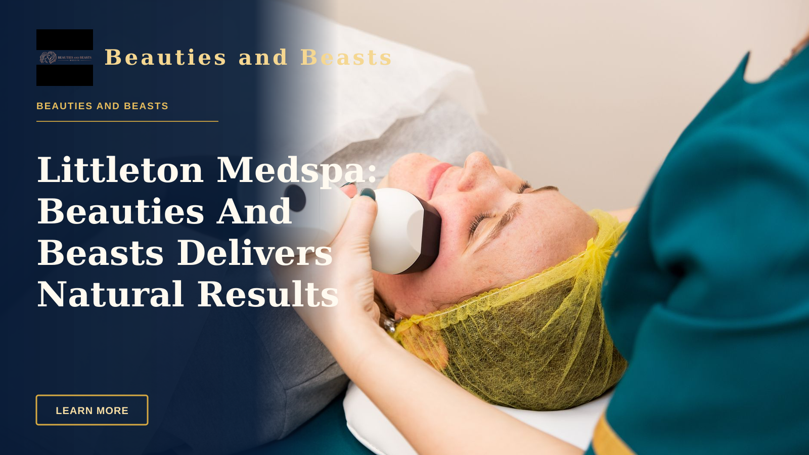 Littleton Medspa: Beauties And Beasts Delivers Natural Results — A woman receiving professional facial treatment at a clinic, highlighting beauty and technology.