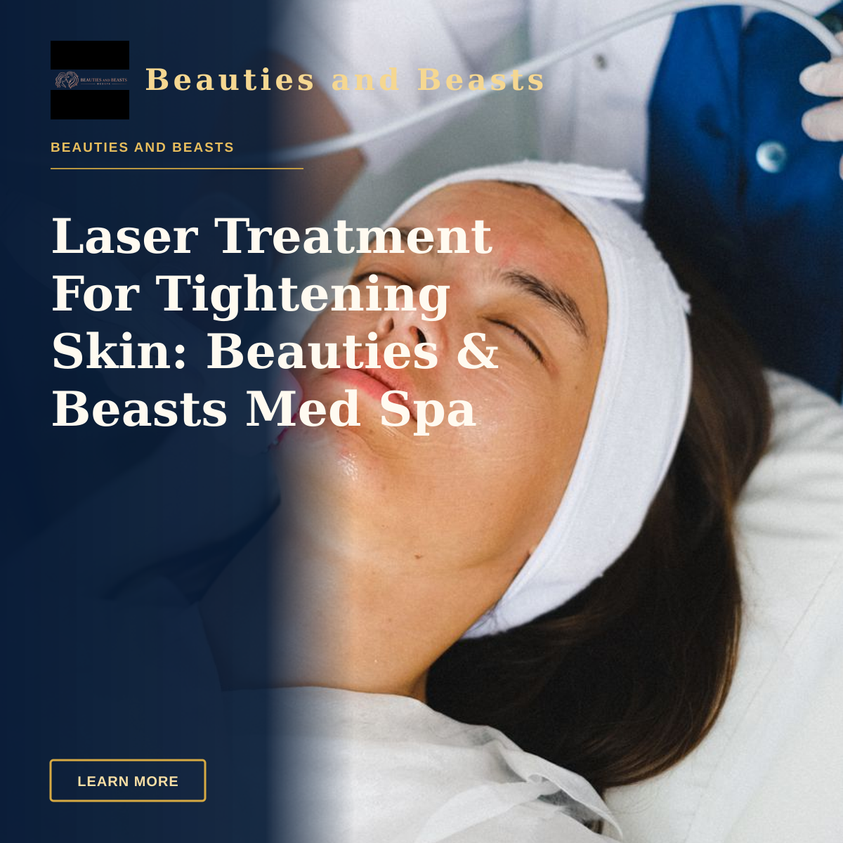 Laser Treatment For Tightening Skin: Beauties & Beasts Med Spa — High angle of crop female cosmetician with modern professional tool treating face of woman during cosmetic procedure