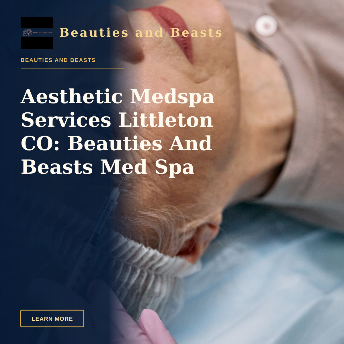 Aesthetic Medspa Services Littleton CO: Beauties And Beasts Med Spa — A senior woman undergoes a cosmetic injection procedure in a medical facility.