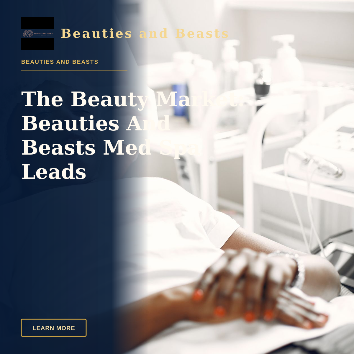 The Beauty Market: Beauties And Beasts Med Spa Leads — A woman enjoying a relaxing facial massage in a modern aesthetic clinic setting.