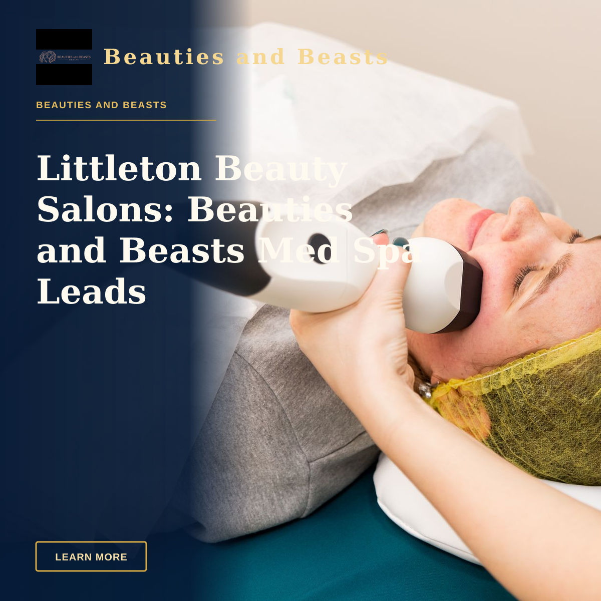 Littleton Beauty Salons: Beauties and Beasts Med Spa Leads — A woman receiving professional facial treatment at a clinic, highlighting beauty and technology.