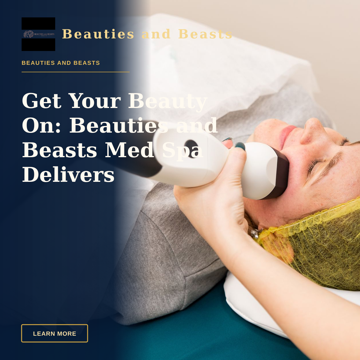 Get Your Beauty On: Beauties and Beasts Med Spa Delivers — A woman receiving professional facial treatment at a clinic, highlighting beauty and technology.