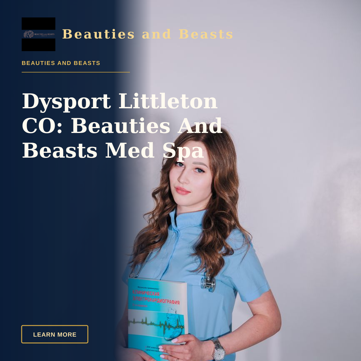 Dysport Littleton CO: Beauties And Beasts Med Spa — Portrait of a young female medical professional standing confidently in uniform indoors.