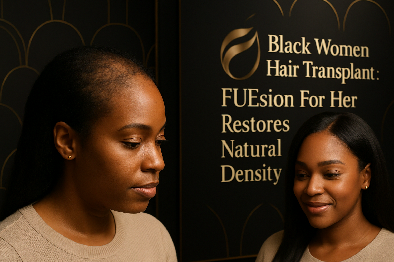 BLACK WOMEN HAIR TRANSPLANT: FUESION FOR HER NATURAL BEFORE AND AFTER