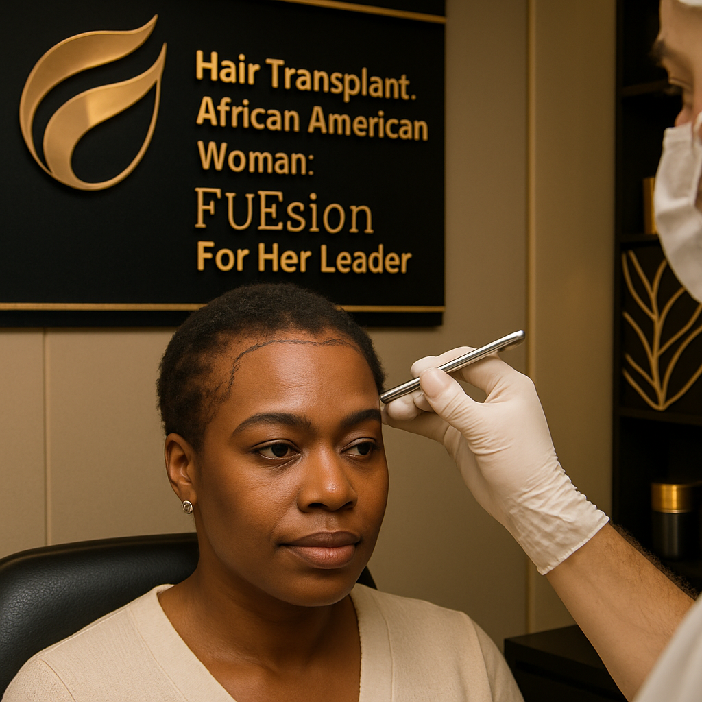 HAIR TRANSPLANT AFRICAN AMERICAN WOMAN: FUESION FOR HER LEADER