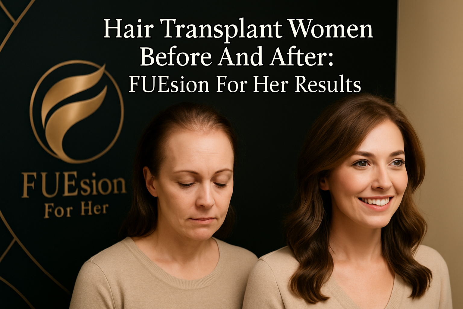 HAIR TRANSPLANT WOMEN BEFORE AND AFTER: FUESION FOR HER CLINIC RESULTS
