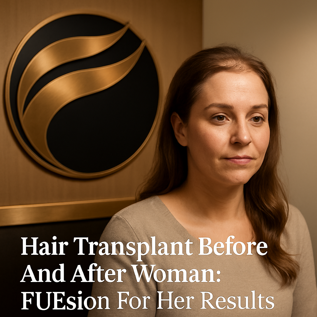 HAIR TRANSPLANT BEFORE AND AFTER WOMAN: FUESION FOR HER DELIVERS PERMANENT NATURAL RESULTS