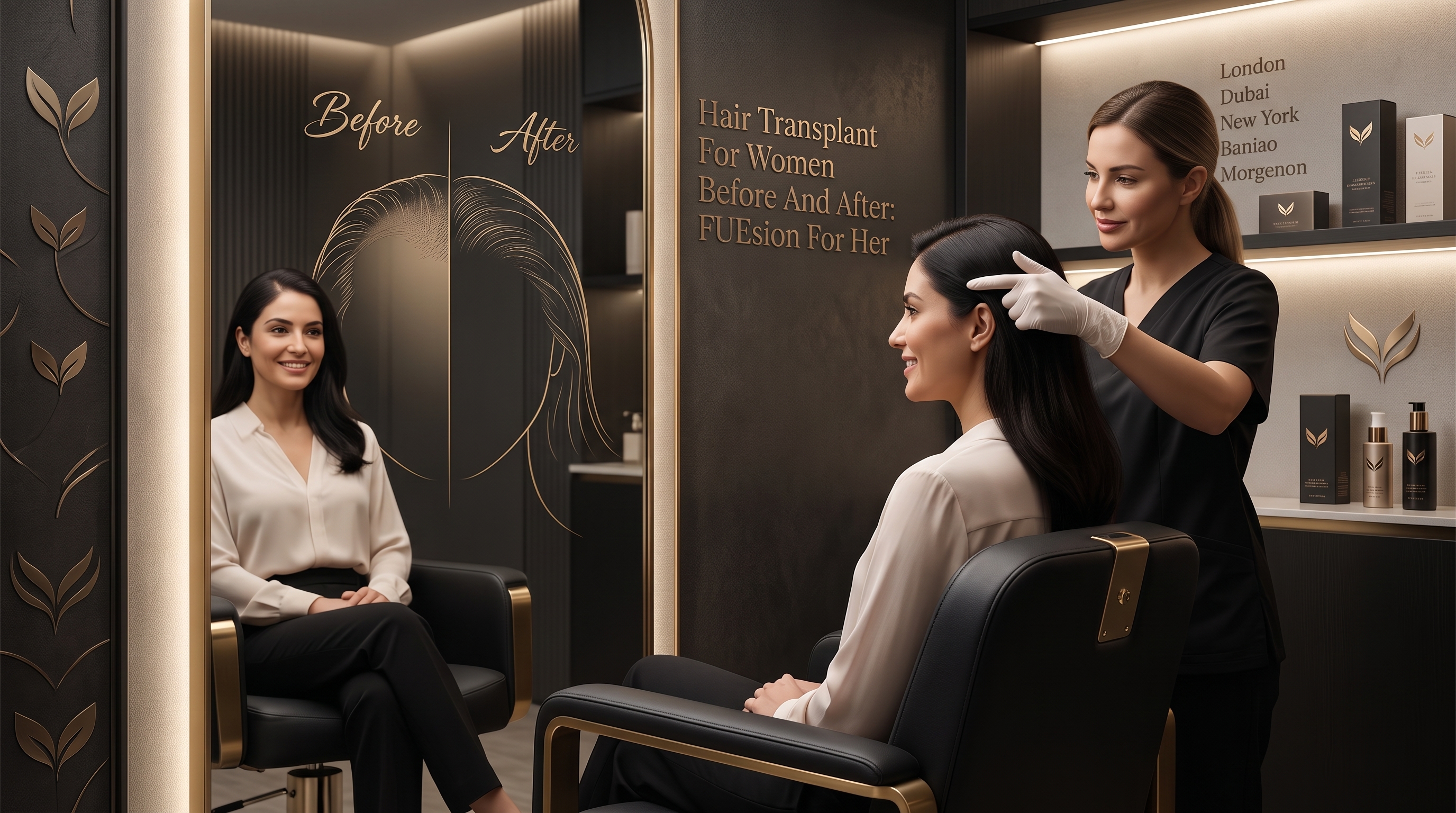 HAIR TRANSPLANT FOR WOMEN BEFORE AND AFTER: FUESION FOR HER CLINIC LOCATIONS