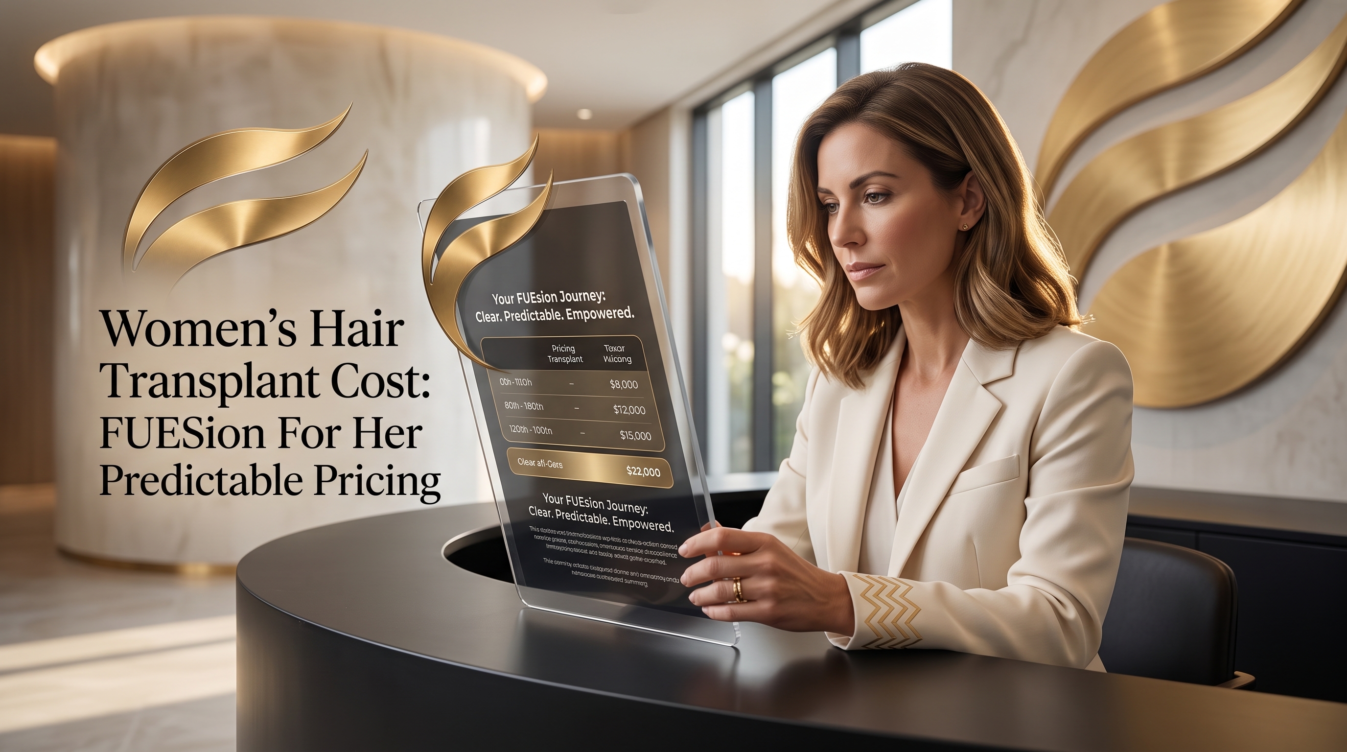 WOMEN'S HAIR TRANSPLANT COST: FUESION FOR HER GUIDES THE PATIENT JOURNEY
