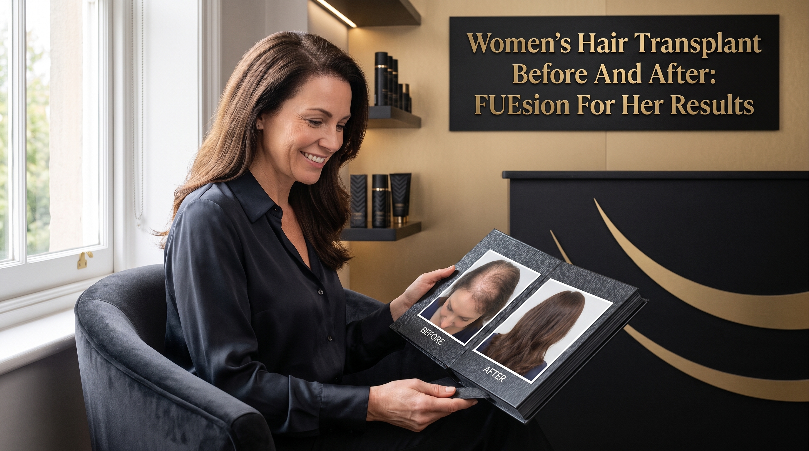 WOMEN'S HAIR TRANSPLANT BEFORE AND AFTER: FUESION FOR HER SHOWCASES PATIENT RESULTS