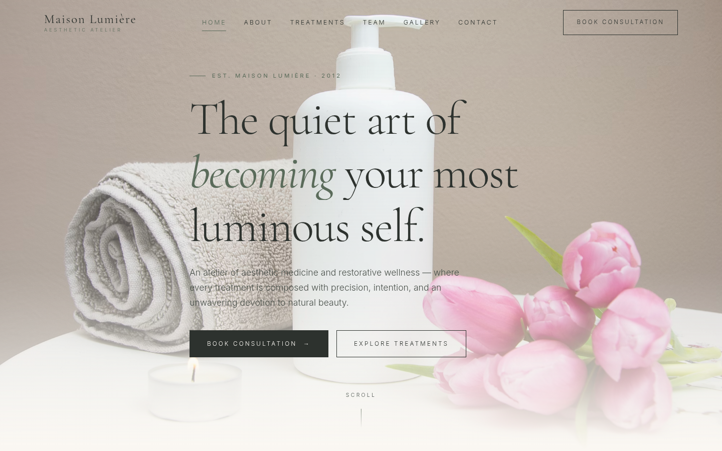 Luxury Med Spa Light Theme